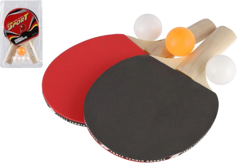 Set da ping pong Sport – 2 racchette in legno e 3 palline