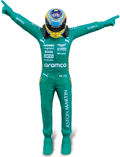 Statuina di Fernando Alonso in posa da campione