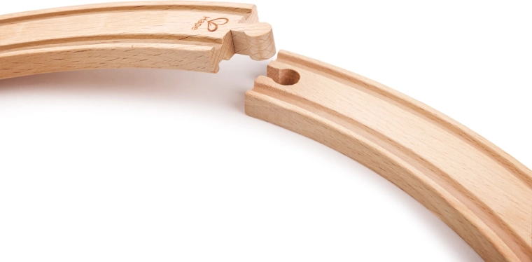 Binario lungo curvo in legno