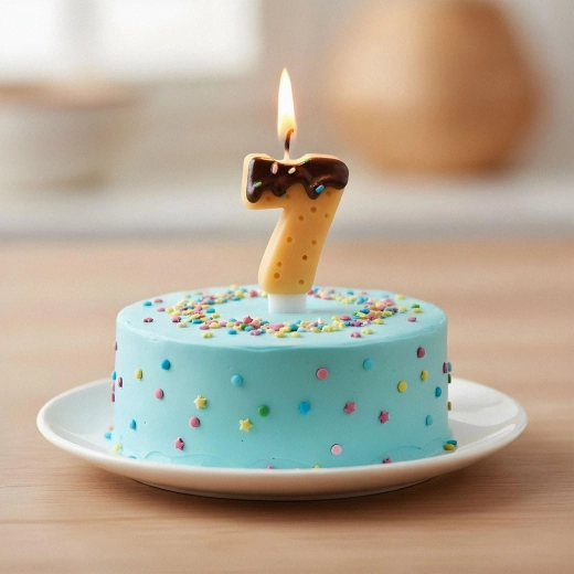 Candela per torta a forma di numero 7