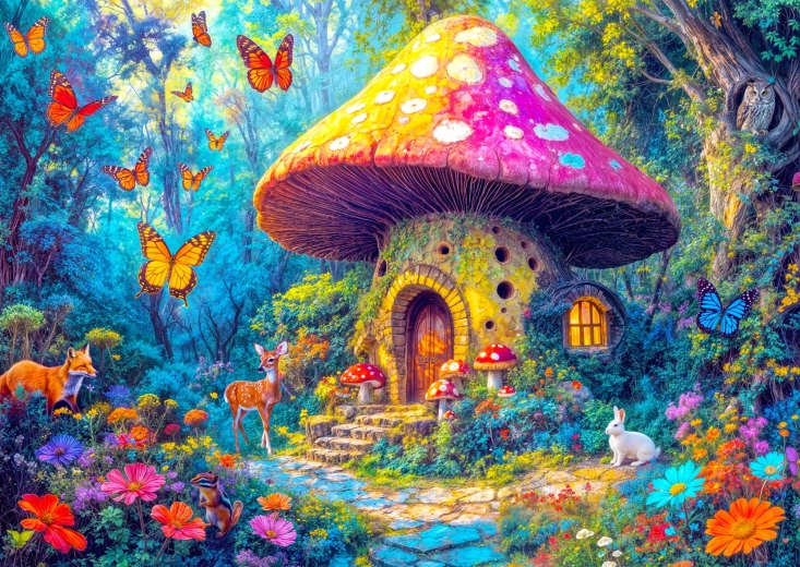 Enjoy puzzle Casetta a forma di fungo 1000 pezzi
