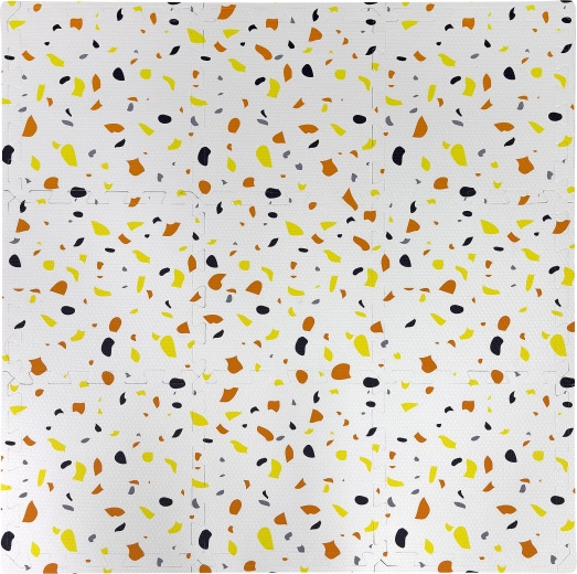Tappetino educativo in schiuma Humbi con pois e macchie colorati 90 × 90 cm, 9 pezzi