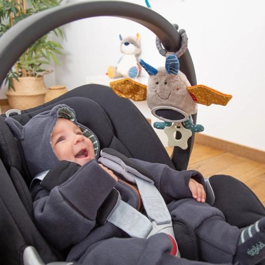 Divertimento in viaggio: facile da agganciare a passeggino e seggiolino auto