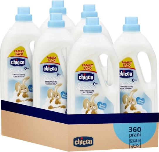 Chicco ammorbidente Baby Sensitive Talco Dolce, concentrato 1,5 l (60 lavaggi), confezione 6×