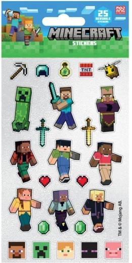 Adesivi riutilizzabili Minecraft – 25 pezzi