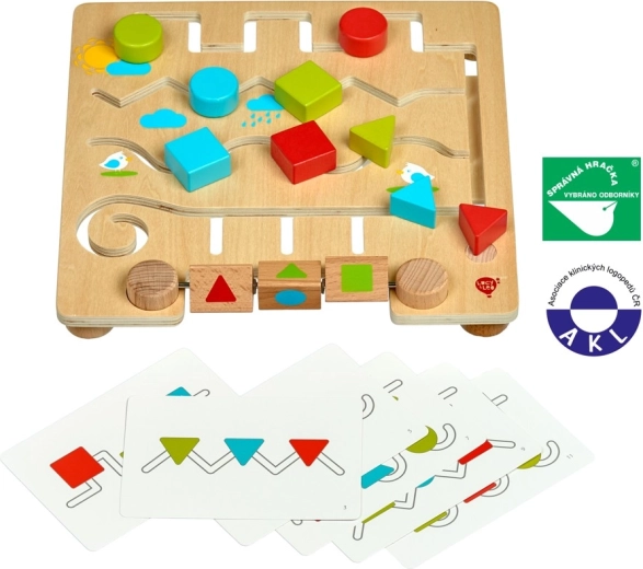 Lucy & Leo forme geometriche con schede modello – labirinto in legno