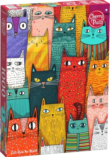 Puzzle Cherry Pazzi Gatti alla conquista del mondo da 1000 pezzi