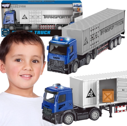 Autoarticolato Woopie con container, luci e suoni