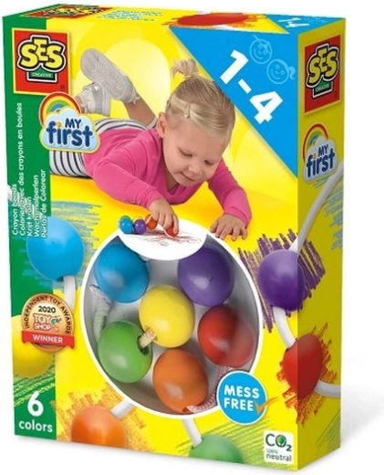 SES Creative Le mie prime matite a cera a perline (6 colori)