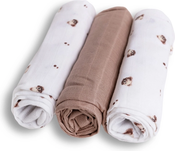 Pannolini in bambù Babymatex orsetto 70 × 70 cm (3 pz)