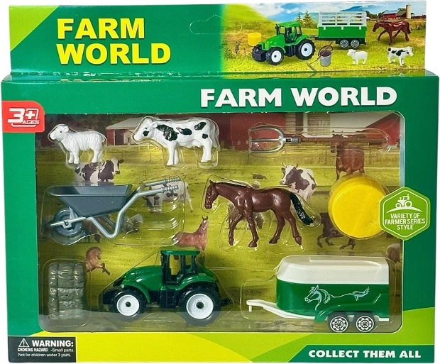 Set da fattoria con animali e personaggio