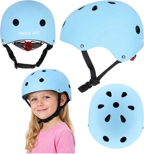 Casco ciclistico per bambini TRIKE FIX con LED, taglia M (55–58 cm), blu