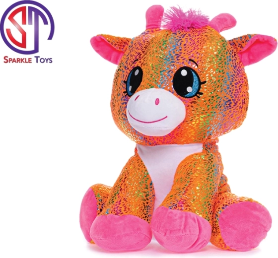 Giraffa di peluche 37 cm arancione per bambini dalla nascita