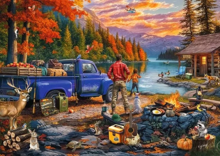 Puzzle Ravensburger Tramonto sul lago 300 pezzi
