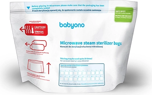 BabyOno sacchetti per sterilizzazione a microonde, 5 pz