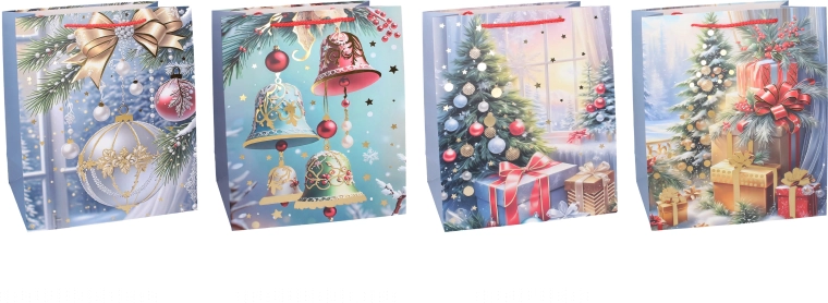 Sacchetto regalo natalizio S 23 × 18 × 10 cm - 1 pezzo