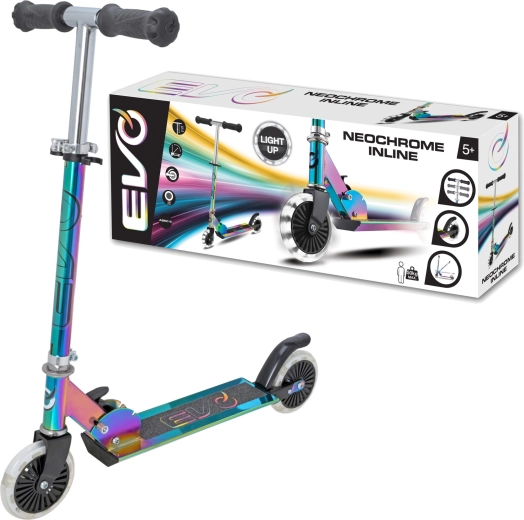 Monopattino pieghevole per bambini EVO Light Up Neochrome con ruote luminose