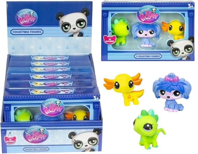 Figurine gomma LITTLEST PET SHOP – set da 3 pz