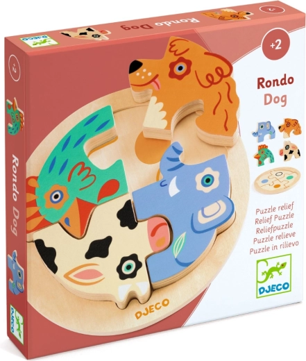 Djeco puzzle a incastro in legno con animali (4 pezzi)