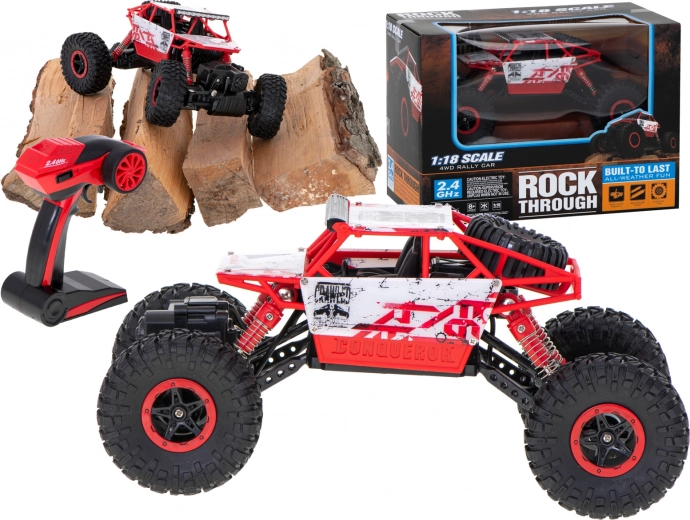 Auto RC Rock Crawler 1:18 4WD 2,4 GHz – Rosso