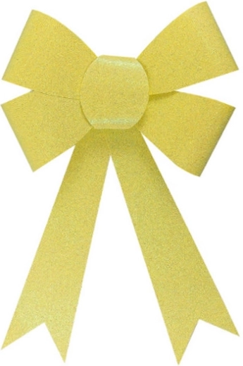 Grande fiocco decorativo giallo con glitter
