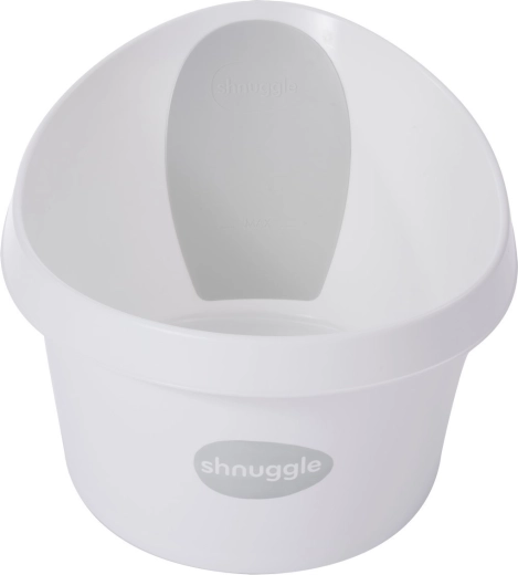 Vaschetta Shnuggle Toddler bianca con supporto schiena grigio chiaro