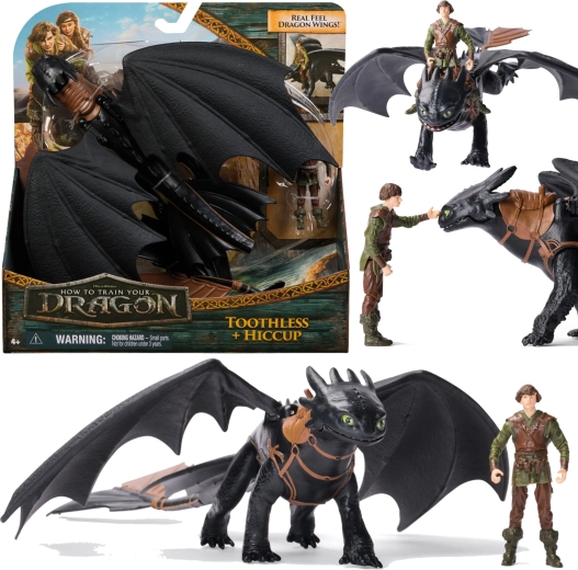 Figura outlet Dragon Trainer: Sdentato con ali mobili, 33 cm – manca la figura del cavaliere