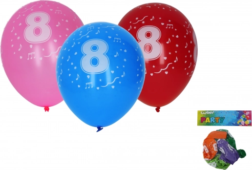 Palloncini 30 cm con numero 8 – set da 5 pz