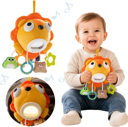 Leone di peluche interattivo Woopie con musica, luci e pendenti