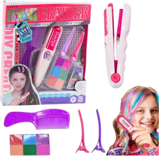 Set per colorare i capelli per bambini con mini piastra e gessetti colorati