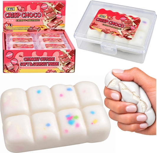 Blocchetto antistress sensoriale da spremere a forma di cioccolato bianco - 1 pezzo