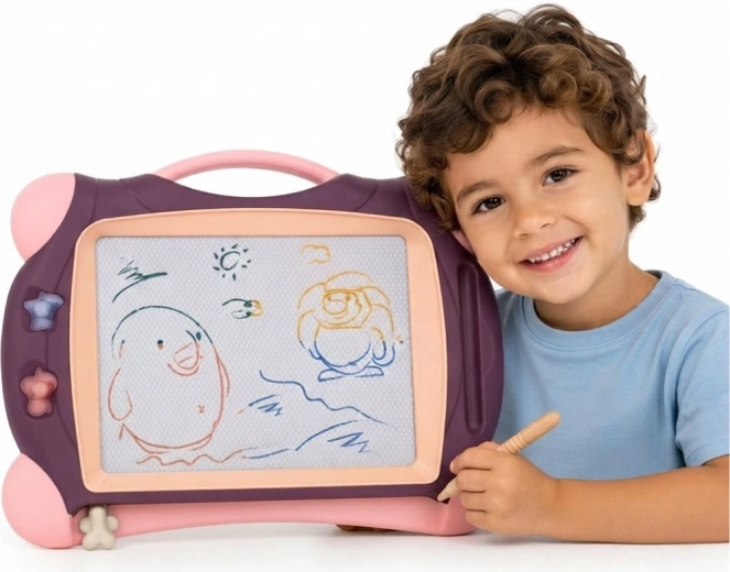 Lavagna da disegno magnetica Woopie con 2 timbri