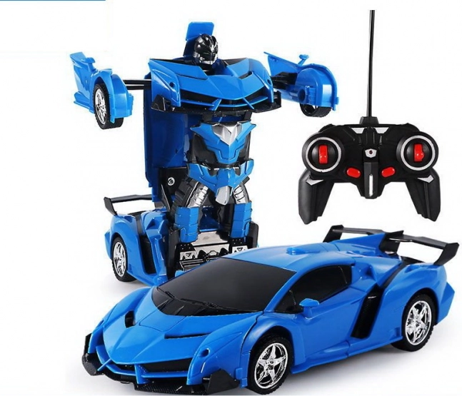 Auto robot 2-in-1 a comando remoto con LED, suoni e drift – blu