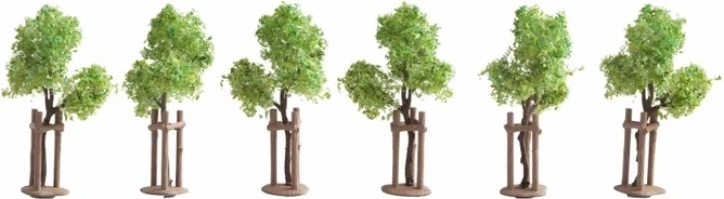 Noch piantine di alberi con pali di sostegno (6 pz)