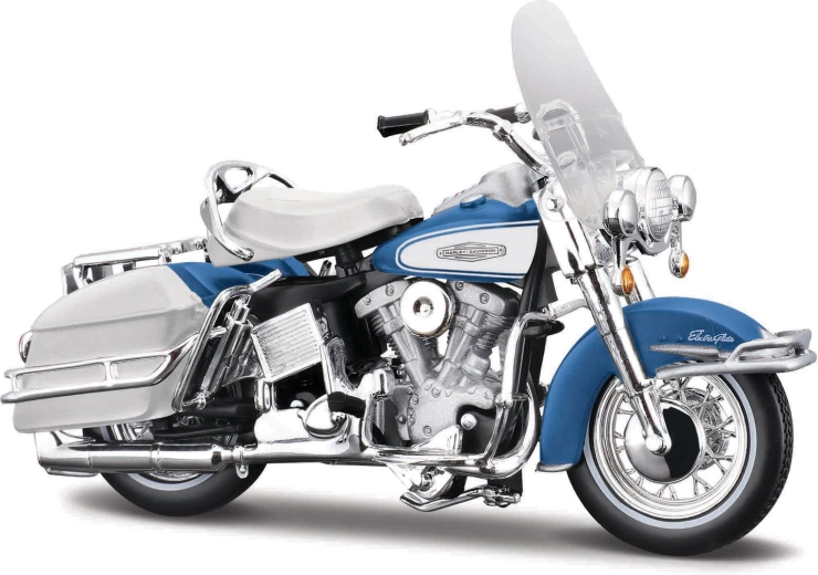 Maisto Harley-Davidson 1966 FLH Electra Glide blu-bianco 1:18
