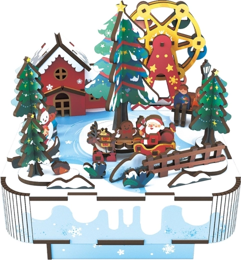 2Kids Toys puzzle 3D in legno carillon Natale con Babbo Natale