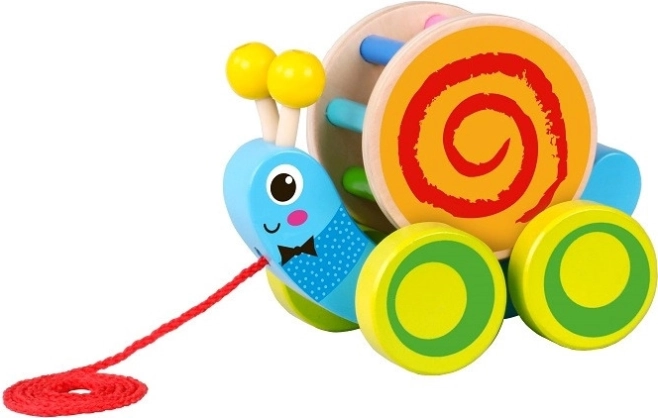 Lumaca trainabile in legno per bambini