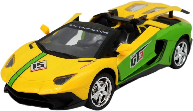 Auto sportiva cabriolet telecomandata con luci LED gialla - 1 pezzo