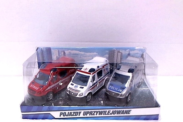 Mini furgoni di soccorso da 8 cm – set da 3 pz