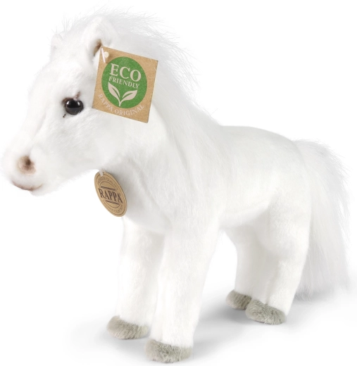 Cavallo di peluche bianco 24 cm eco-friendly