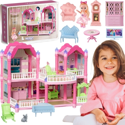 Casa delle bambole Woopie villa con giardino con 156 pezzi