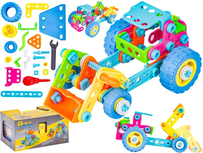 Costruzioni colorate a vite 118 pezzi – veicoli da cantiere 6 in 1
