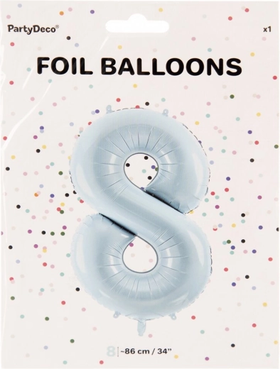 Palloncino in foil numero 8 blu 86 cm