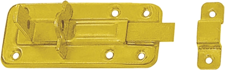 Catenaccio con serratura per imposte e porte 120 × 45 × 1,0 mm, acciaio zincato giallo