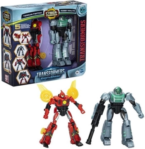 Transformers EarthSpark Cyber Combiner set Terran Twitch e Robby Malto