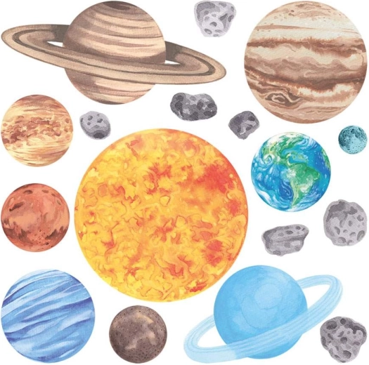 Decorazione educativa con tutti i pianeti
