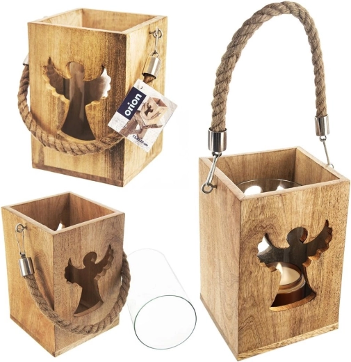 Legno naturale con intaglio a forma di angelo