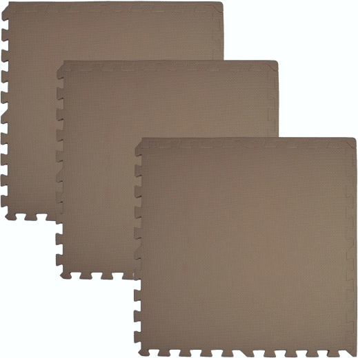 Sottopavimento in schiuma HUMBI 180 × 60, grandi puzzle impermeabili, sicuri, 3 pz, beige scuro cappuccino