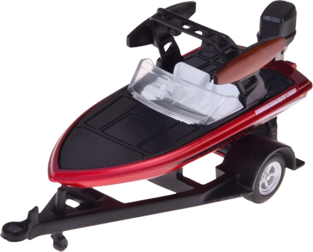 Motoscafo dettagliato con motore fuoribordo