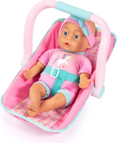 Bambola Bayer 33 cm con seggiolino auto